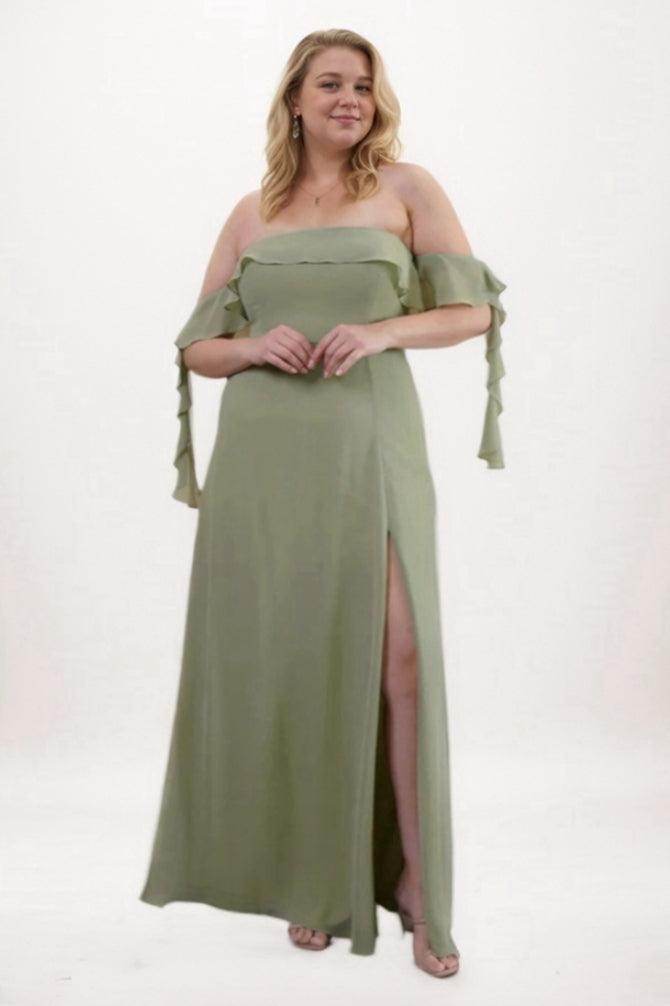 A-Line Maxi Chiffon Bridesmaid Dress CB0730 - COCOMELODY